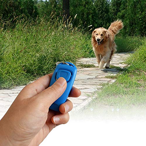 2 en 1 con clicker del animal doméstico del entrenamiento del perro silbato respuesta Suministros Guía del animal doméstico Tarjeta de Entrenador de asistencia con llavero del perro casero