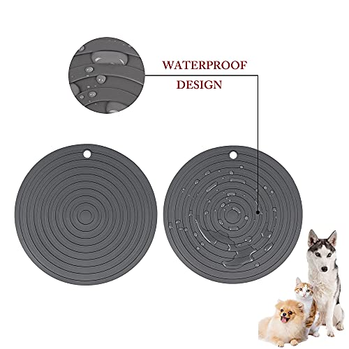 2 PCS Alfombrilla para Comederos De Mascota Alfombrilla Gatos Comederotapete Tapete para Comer Gato Antideslizante, Impermeable Alfombrilla De Silicona para Comederos De Perros Y Gatos