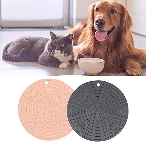 2 PCS Alfombrilla para Comederos De Mascota Alfombrilla Gatos Comederotapete Tapete para Comer Gato Antideslizante, Impermeable Alfombrilla De Silicona para Comederos De Perros Y Gatos