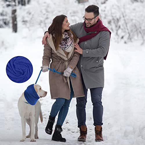 2 Piezas Calentadores de Cuello y Orejas de Perros Orejeras de Perro,Orejeras para Mascotas para Mayor Comodidad,Alivio de la ansiedad y Calma en el Lugar del Ruido,Azul + Gris (M)