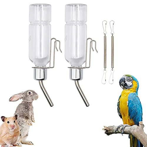 2 Piezas Colgando Botella de alimentación, Comederos Bebederos Animales Pequeños, Botella de Agua Colgante Automática para Pet, Colgando Botella Agua para Animales, Conejos Animales Hámster 180ml