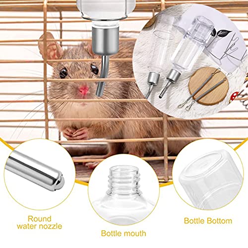 2 Piezas Colgando Botella de alimentación, Comederos Bebederos Animales Pequeños, Botella de Agua Colgante Automática para Pet, Colgando Botella Agua para Animales, Conejos Animales Hámster 180ml