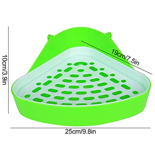 2 piezas de inodoro para animales pequeños, inodoro triangular para animales pequeños, inodoro para mascotas, para animales pequeños, hámsteres chinchillas cobayas conejos hurones (verde y amarillo)