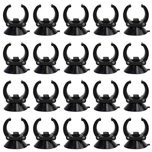 20 Pcs Ventosa Pecera Ventosas Manguera Aire Abrazaderas para Acuarios Clips De Ventosa Soporte Manguera Acuarios Abrazaderas Pecera Soportes Tubos Calefacción Accesorios Acuarios Tubo Set Negro