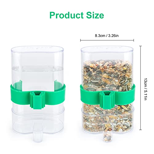 2Pcs Bebedero para Pájaros, Alimentador Automático De Pájaros para Loros, Dispensadora de Agua para Comida de Aves