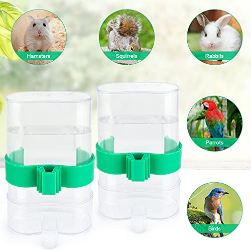 2Pcs Bebedero para Pájaros, Alimentador Automático De Pájaros para Loros, Dispensadora de Agua para Comida de Aves