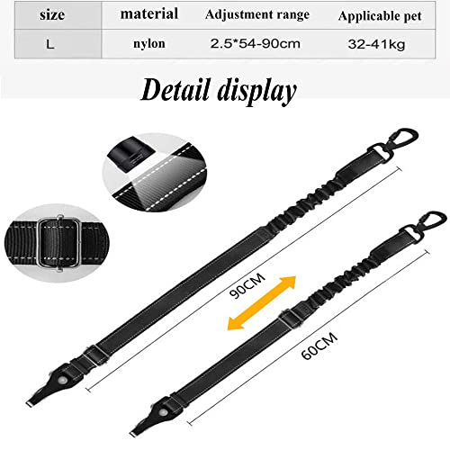 2pcs Cinturón de Seguridad de Coche para Perros, Car Dog Safety Ajustable Belt, 2 en 1 Arnés del Cinturón de Nylon, para Trasportar Mascotas, con Elástico y Fuerte Mosquetón