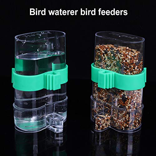 2PCS Comedero de Pájaros Automático,JPYH Dispensador de Alimentos Alimentador Automático Dispensador de Agua para Periquitos, Cacatúas