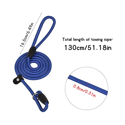 2Pcs Cuerda de Correa ,130CM Ajustable de Nylon Trenzada Correa Retriever Cuerda de Entrenamiento Correas para Perros Pequeños Medianos Grandes (Negro+Azul)