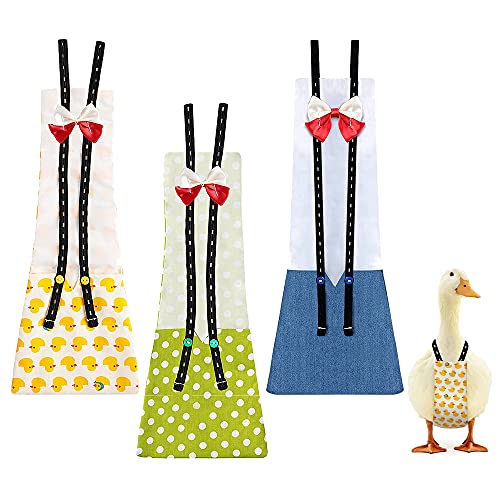 3 pañales de pollo para mascotas, pañales reutilizables para patitos, lavables y reutilizables para aves de corral, pañal de moda para mascotas gallina de ganso pato paloma de pollo (S)