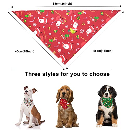 3 PCS Pañuelos para Perros, muñeco de Nieve para Mascotas, Bufanda Triangular para Perros, Babero Ajustable Lavable para Perros, Gatos, Mascotas, cumpleaños, Fiesta de Navidad (Multicolore)