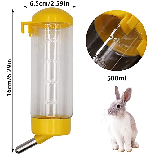 3 Piezas Botella Dispensadora para Hámster, Botellas Agua para Animales Pequeños, Bebederos Conejos, Botella de Agua Automática para Animales Pequeños, para Erizo, Hámster, Chinchilla (3 Colores)