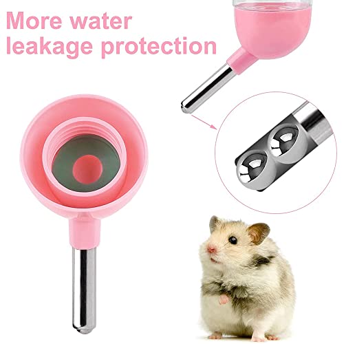 3 Piezas Botella Dispensadora para Hámster, Botellas Agua para Animales Pequeños, Bebederos Conejos, Botella de Agua Automática para Animales Pequeños, para Erizo, Hámster, Chinchilla (3 Colores)