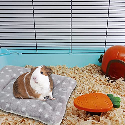 3 piezas de cama de felpa de animales pequeños, cálida manta mullida para cachorros, almohadilla de dormir de forro polar para conejos, conejos, chinchilla, ardilla (pequeño: 15 x 11 pulgadas, F)