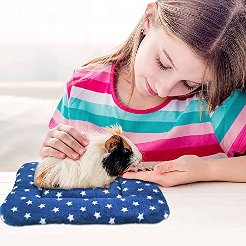 3 piezas de cama de felpa de animales pequeños, cálida manta mullida para cachorros, almohadilla de dormir de forro polar para conejos, conejos, chinchilla, ardilla (pequeño: 15 x 11 pulgadas, F)