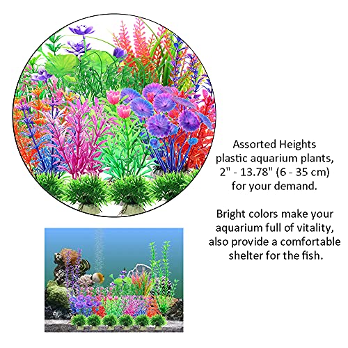 30 Piezas Plantas Artificiales de Acuario, plástico Plantas acuáticas, Plantas Plástico Peceras, Plantas de decoración para acuarios, Realista, Seguro para los Peces