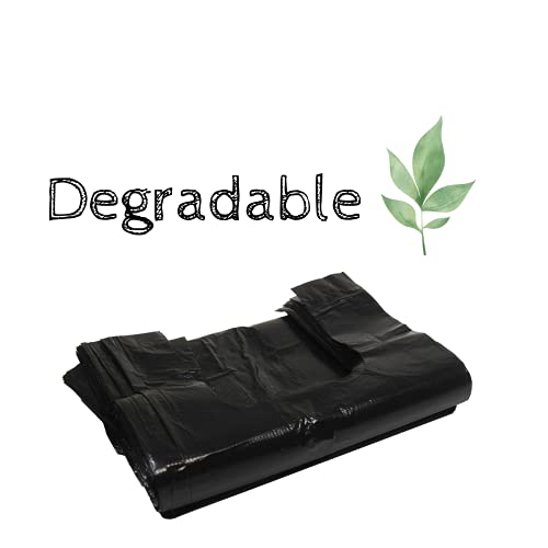 375 bolsas degradables para perros con asas de corbata, bolsas de caca estándar para perros, bolsas de basura para perros, medidas 22 x 35 cm, bolsa de caca negra para perros