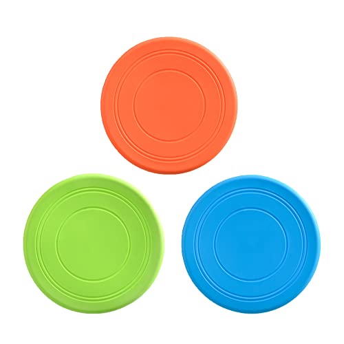 3Pcs Frisbees Perro Juguete Disco Volador Mascotas Perros Interactivos Frisbee Goma, Platillo Mascotas, Platillos Flotantes Natural, Flying Saucer