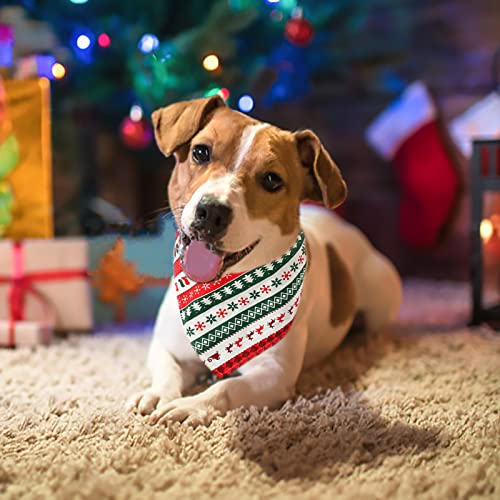 4 Pañuelo Bufanda de Mascota Navidad y 2 Navidad Mascota Diadema, Baberos Triángulo Ajustables Lavables de Perros, Christmas Headband Disfraz de Mascota Gato Perro de Navidad, Mascota Navidad Baberos