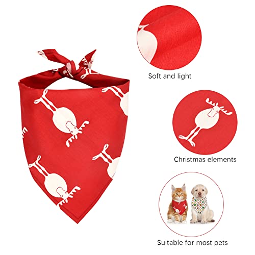 4 Pcs Bandana Perro de Navidad,Pañuelo Bufanda de Mascota Navidad,Ajustable Bufanda de Perro,Lavable Pañuelos para Perros,Decoración Navideña Mascotas,para Perros y Gatos Pequeños,Medianos,Grandes