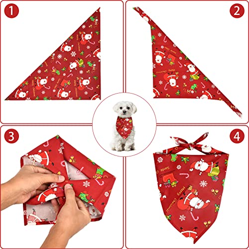 4 Pcs Bandana Perro de Navidad,Pañuelo Bufanda de Mascota Navidad,Ajustable Bufanda de Perro,Lavable Pañuelos para Perros,Decoración Navideña Mascotas,para Perros y Gatos Pequeños,Medianos,Grandes