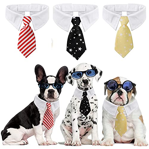 4 Piezas Pajarita para Mascotas, Ajustables de Mascotas Corbatas, Collar de Corbata para Mascotas, Juego de Pajarita Ajustable para Perros y Gatos, para Gatos, Perros Pequeños, Cachorro (4 Estilos)