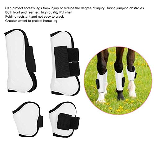 4PCS Protector de la pierna del caballo Botas delanteras de la pierna del caballo Botas de pie de tendón para montar a caballo Pony Amortiguador de choque Competencia de salto Salto Protección de la p