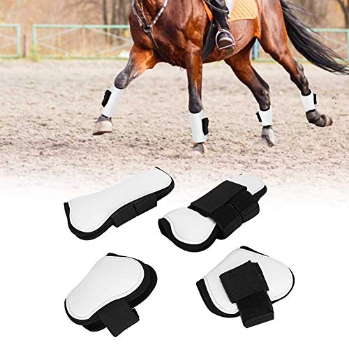 4PCS Protector de la pierna del caballo Botas delanteras de la pierna del caballo Botas de pie de tendón para montar a caballo Pony Amortiguador de choque Competencia de salto Salto Protección de la p