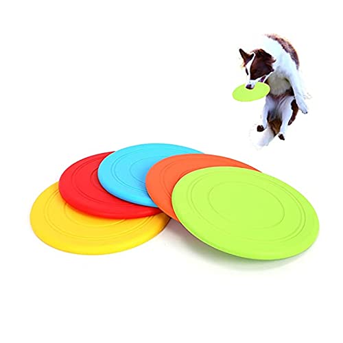 5 Pack Pack Dog Rubber Disco de vuelo, Lightweight Flying Disc Toy Frisbee Soft Frisbee Reacs Faster Training Toys Interactive Toys Platillo flotante Para Pequeños Perritos Medianos Fetch captura 0824