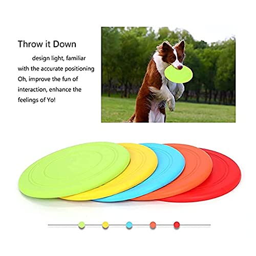 5 Pack Pack Dog Rubber Disco de vuelo, Lightweight Flying Disc Toy Frisbee Soft Frisbee Reacs Faster Training Toys Interactive Toys Platillo flotante Para Pequeños Perritos Medianos Fetch captura 0824