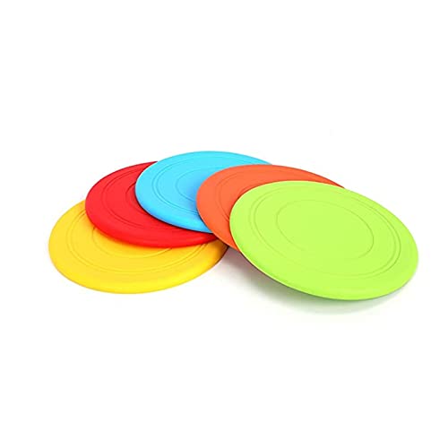 5 Pack Pack Dog Rubber Disco de vuelo, Lightweight Flying Disc Toy Frisbee Soft Frisbee Reacs Faster Training Toys Interactive Toys Platillo flotante Para Pequeños Perritos Medianos Fetch captura 0824