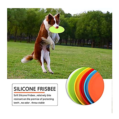 5 Pack Pack Dog Rubber Disco de vuelo, Lightweight Flying Disc Toy Frisbee Soft Frisbee Reacs Faster Training Toys Interactive Toys Platillo flotante Para Pequeños Perritos Medianos Fetch captura 0824