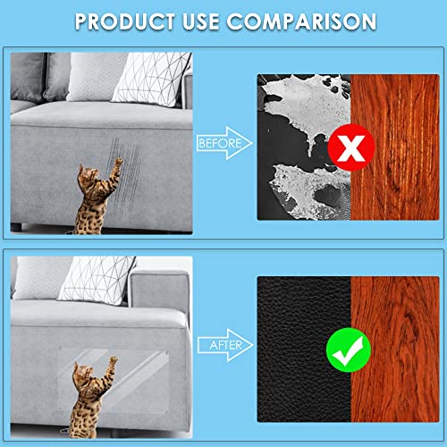 6 Piezas Protector de Muebles Gatos, Protector Sofa Gatos, Arañazos de Gato Protector, Protector Arañazos Sofá, Gatos Protector Sofá, Gato Anti arañazos con 30 Tornillos, para Sofá, Alfombra, Puertas