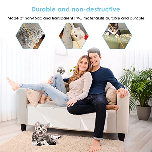 6 Piezas Protector de Muebles Gatos, Protector Sofa Gatos, Arañazos de Gato Protector, Protector Arañazos Sofá, Gatos Protector Sofá, Gato Anti arañazos con 30 Tornillos, para Sofá, Alfombra, Puertas