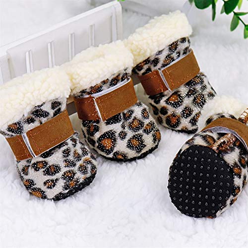 7°MR Zapatos para perros Zapatos del perro del animal doméstico 4pcs impermeable botas de invierno for perros calcetines antideslizante perrito del gato lluvia botines nieve Calzado for los pequeños p