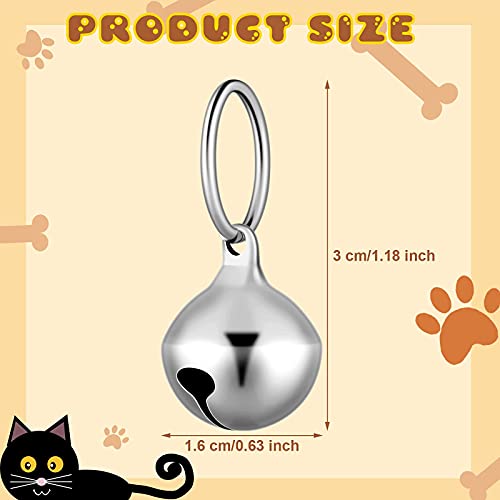 8 Campanillas de Collar de Perros Pequeños Collar de Campanas de Gato para Cachorro Decoración de Campanas de Anillo Colgante Rastreador de Mascotas Accesorios de Manualidades Bricolaje (Plata)