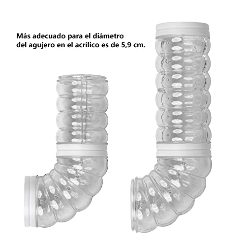 8PCS Hámster Tubo Play Túnel Tubo Hámster de Jaula Externa Túnel de Hámster Juguete Interactivo de Tubo de hámster para el hogar (Pack A, Blanco)