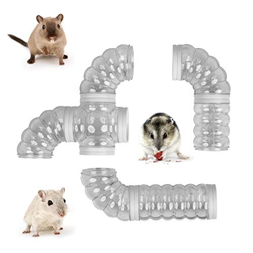 8PCS Hámster Tubo Play Túnel Tubo Hámster de Jaula Externa Túnel de Hámster Juguete Interactivo de Tubo de hámster para el hogar (Pack A, Blanco)