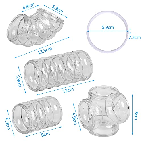 8PCS Hámster Tubo Play Túnel Tubo Hámster de Jaula Externa Túnel de Hámster Juguete Interactivo de Tubo de hámster para el hogar (Pack A, Blanco)