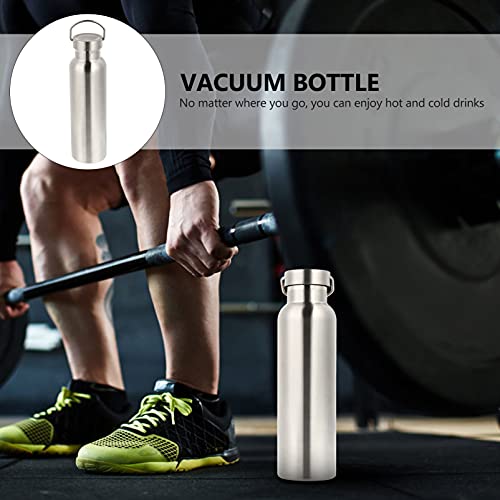 ABOOFAN Botella deportiva aislada de acero inoxidable botella de agua al vacío de 500 ml de doble pared de boca ancha de senderismo botella de agua mantener caliente al aire libre contenedor de agua