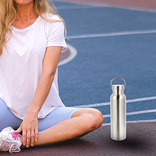 ABOOFAN Botella deportiva aislada de acero inoxidable botella de agua al vacío de 500 ml de doble pared de boca ancha de senderismo botella de agua mantener caliente al aire libre contenedor de agua