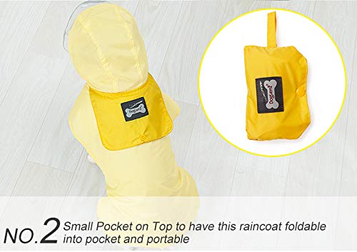 Abrigo para perro, impermeable, resistente al agua, chubasquero, portátil, ajustable y fácil de llevar, resistente a la lluvia, varios tamaños disponibles de XS a XXXL, adecuado para todos los perros