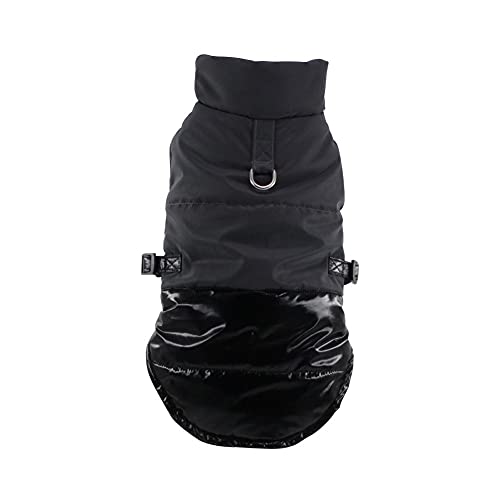 Abrigo para perro, impermeable, resistente al viento, reflectante, chaqueta para perro, chaleco cálido de invierno, abrigo para perro con agujero de arnés, pasta lateral ajustable, ropa para perros