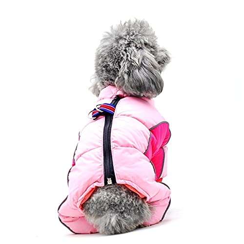 Abrigo para perros, chaqueta acolchada cálida, chaqueta para perros, chaqueta para cachorros, chubasquero con forro polar (rosa, XL)