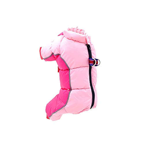 Abrigo para perros, chaqueta acolchada cálida, chaqueta para perros, chaqueta para cachorros, chubasquero con forro polar (rosa, XL)