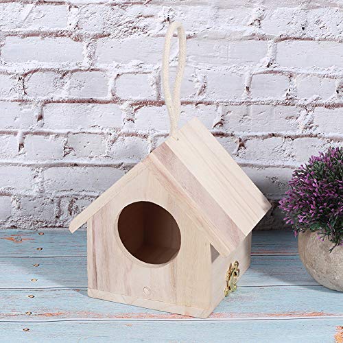 Accesorio de Jaula de Caja de cría de Nido de casa de pájaros de Madera para Colgar al Aire Libre para jardín, Patio, Aproximadamente 250g