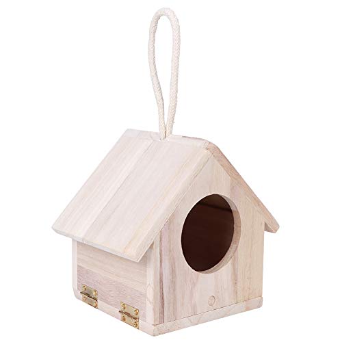 Accesorio de Jaula de Caja de cría de Nido de casa de pájaros de Madera para Colgar al Aire Libre para jardín, Patio, Aproximadamente 250g