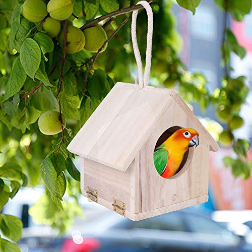 Accesorio de Jaula de Caja de cría de Nido de casa de pájaros de Madera para Colgar al Aire Libre para jardín, Patio, Aproximadamente 250g