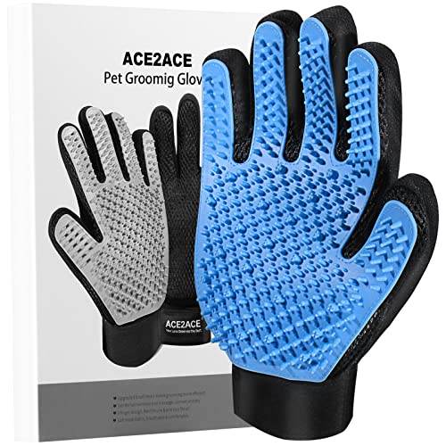 ACE2ACE Guantes Quita pelos Mascota, 1 Par de Guantes de Depilación para Gatos y Perros con Pelo Largo y Corto