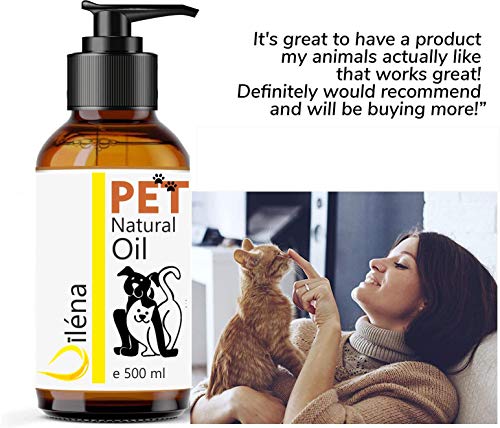 Aceite para Mascotas. Suplemento Alimenticio Natural para Perros y Gatos. Uso Diario. Combinado de 6 Aceites Ricos en Vitamina E y Omega 3, 6 y 9. Prensado en Frío (500 ml)